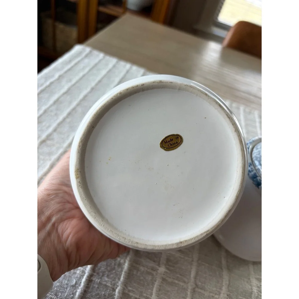 vintage Corelle Blue Hearts stoneware canisters set of two